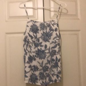 LOFT Blue&white Floral Tank Top